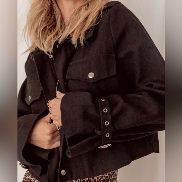 12th Tribe | On A Roll Black Cargo Jacket - M - Picture 3 of 7